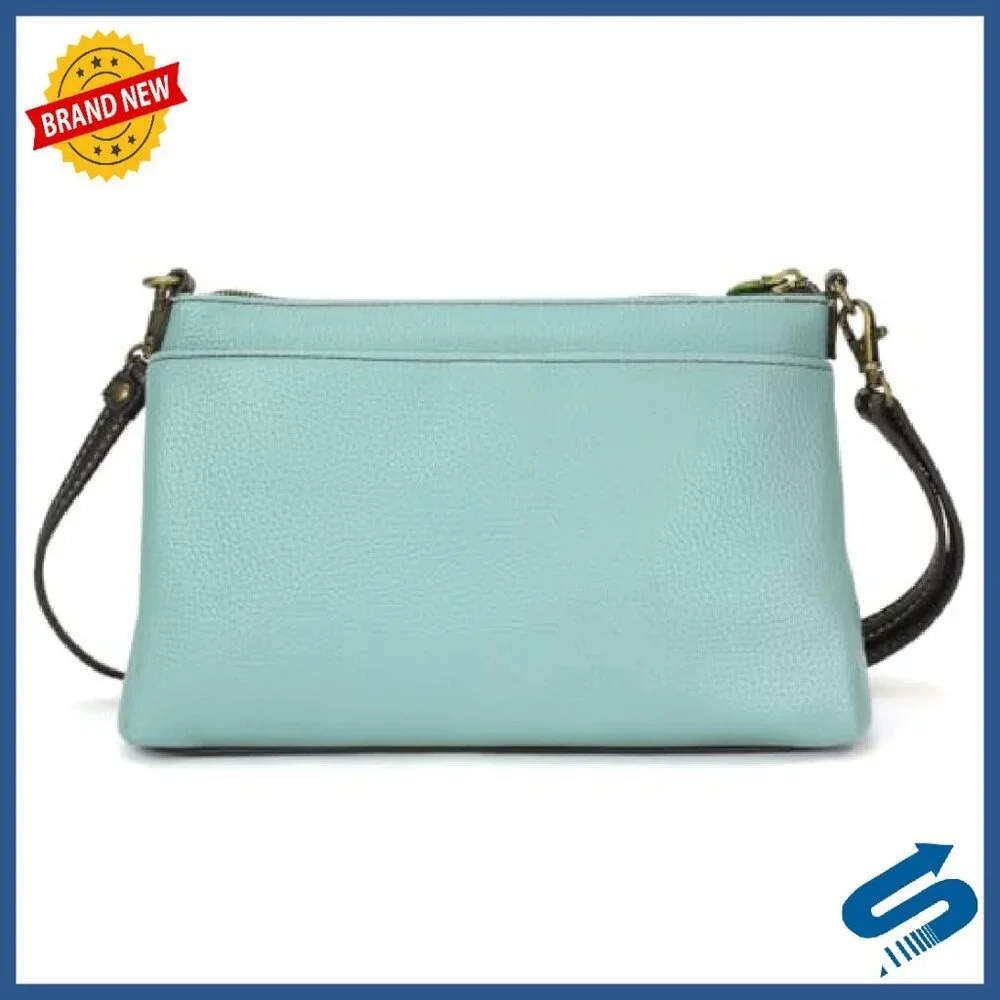 Vegan Leather Crossbody Bag with RFID Protection, Adjustable Straps - Picture 3 of 5